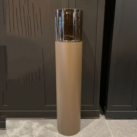 Windlicht Metallic Brown met Amber glas 130cm